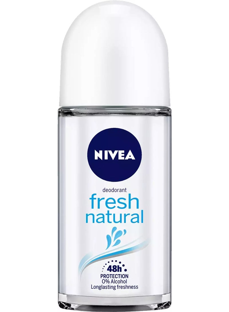 NIVEA FRESH NATURAL 48H PROTECTION Deodorant Roll-on - For Women (50 ml, Pack of 2) - Image 4
